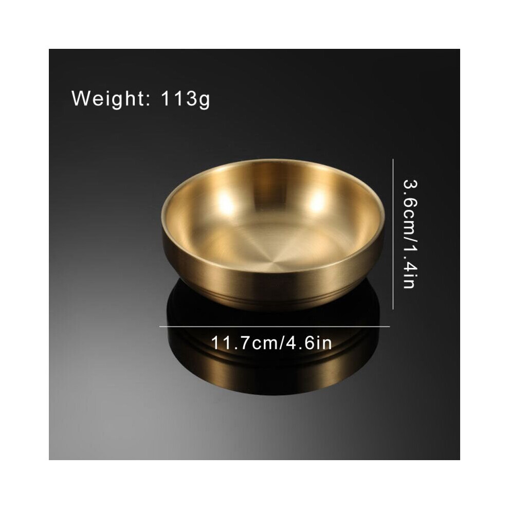 (E) Double Thick Metal Rice Bowl Pickle Dish 304 Stainless Steel Bowl Double Walled Ice Cream Soup Bowls Heat Insulated Mixing Bowl-image-OPC-PBNQSNC-NEW