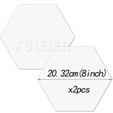 (Hexagon-8inch -2pcs) Hexagon Acrylic Cake Disks DIY Art Blank Board Cake Tool Tray Stand Cake Topper Decoration Tool Baking pastry Place Cards