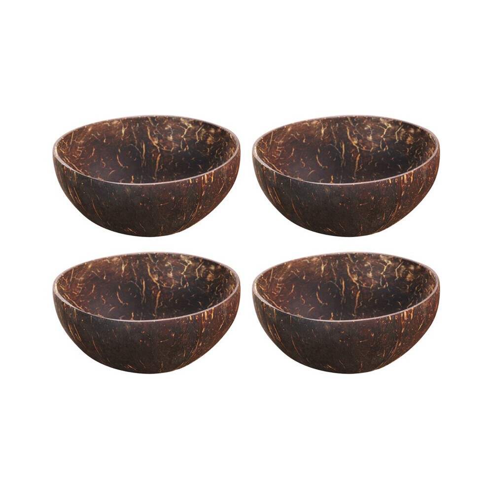 (4 bowl) Natural Coconut Bowl Kitchen Set Dinner Handmade Wooden Creative Tableware Wood Spoon Dessert Fruit Salad Mixing Rice Ramen Bowl-image-OPC-PBNQVCM-NEW