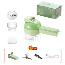 (Upgrade) Upgrade 4in1 Electric Vegetable Cutter Slicer Set Garlic Mud Masher Crusher Multifunctional Chopper Food Processor Mixer