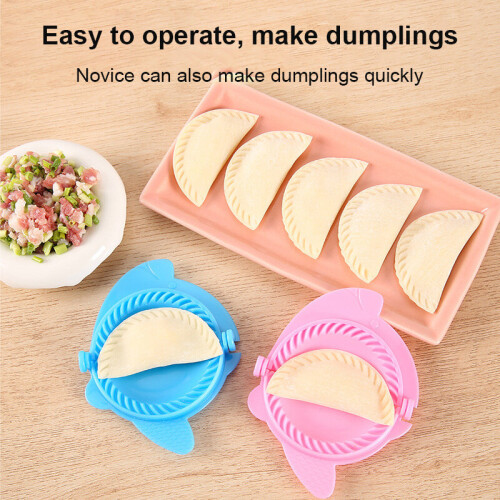 (pink) Plastic Dumpling Mould Easy To Use Thickened Dumpling Mold Diy Kitchen Tool Dough Press Gadgets Dumpling Making Machine Creative 1