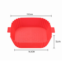 (Style F Red) OIMG Kitchen Accessories Air Fryers Oven Baking Tray Fried Chicken Basket Mat AirFryer Silicone Pot Round Replacemen Grill Pan
