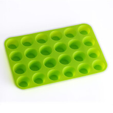 (green) Mini Muffin Cup 24 Hole Silicone Soap Cookies Cupcake Bakeware Mini Cake Pan Tray Mould Home DIY Cake Baking Tool Mold