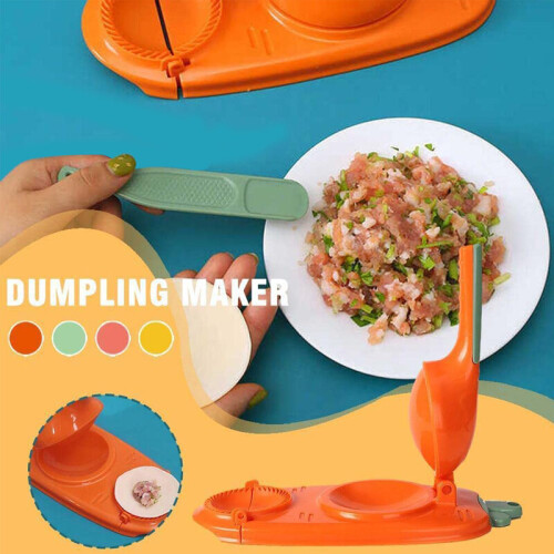 (Pink) 2 In 1 Dumpling Maker Mold Manual DIY Dough Pressing Tool Kitchen  Dumpling Skin Rolling Wrapper Maker Household Baking Set 2