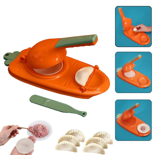 (Pink) 2 In 1 Dumpling Maker Mold Manual DIY Dough Pressing Tool Kitchen  Dumpling Skin Rolling Wrapper Maker Household Baking Set 1