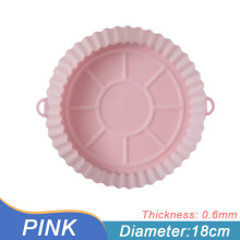 (18cm Pink) 7/8in Cake Cup Air Fryer Round Muffin Cup Mold Microwave Baking Silicone Mold Baking Utensils Mat Tray Cake Pan Cake Accessories