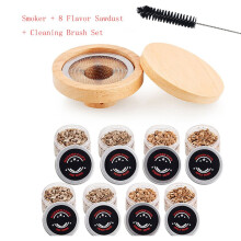 (8PCS set) Cocktail Smoker Set Bar Wooden Smoked Wood Hood Whiskey Smoking Wood Chips Box Cocktails Infuser Kit Kitchen Accessories