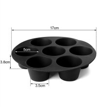 (7inch) Air Fryer Accessories 7 Even Cake Cups Round Muffin Cup Mold Microwave Oven Baking Mold Baking Bakeware Mat Baking Tray Cake Pan