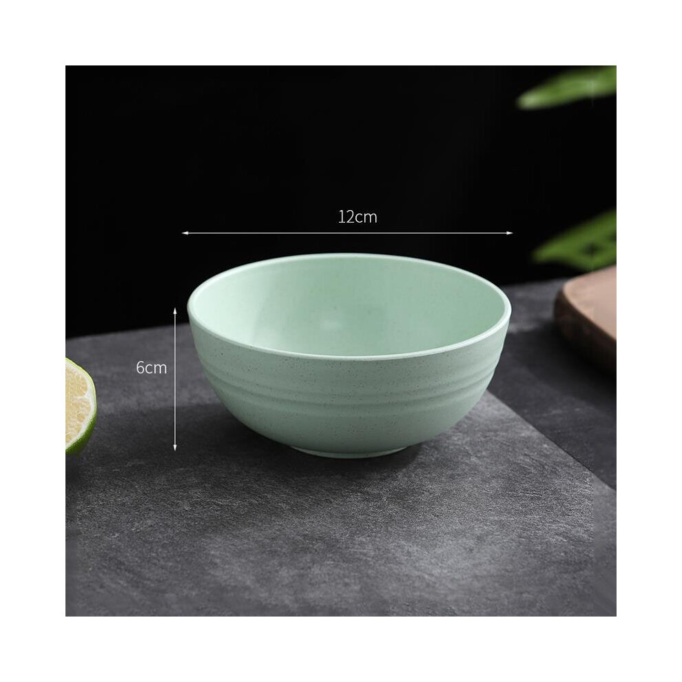 (S(12CM) Green) 12-15cm Wheat Straw Food Bowls Salad Bowls Unbreakable Mixing Bowls Reusable Dishwasher Microwave Safe Home Dinnerware-image-OPC-PBNR277-NEW