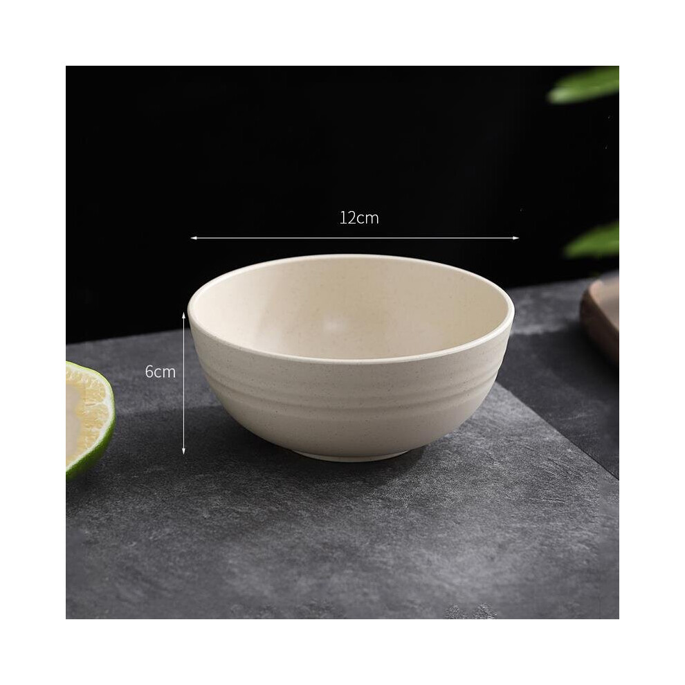 (S(12CM) Beige) 12-15cm Wheat Straw Food Bowls Salad Bowls Unbreakable Mixing Bowls Reusable Dishwasher Microwave Safe Home Dinnerware-image-OPC-PBNR275-NEW