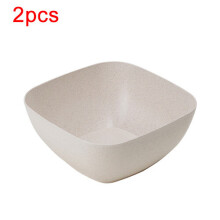 (beige-2pcs) salad bowl fruit bowl kitchen rice noodle mixing instant noodles kitchen soup plastic cereal small serving snack bowl plate new