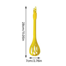 (Yellow) 3 in 1 Multifunctional Grab Spoon Food Clip Egg Beater Household Handheld Mixer Kitchen Utensil for Blending and Whisking