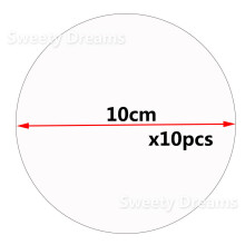 (Round-10cm -10pcs Round) 5/10/15/20/25/30cm Round Acrylic Cake Disks DIY Art Blank Board Cake Tool Baking Tray Stand Cake Topper Decoration Tool