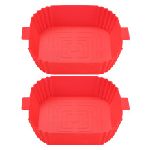(C) 2pcs Kitchen Grill Pan Air Fryer Silicone Pot Oven Reusable Square Mat Replacement Fried Chicken Accessories Basket Baking Tray