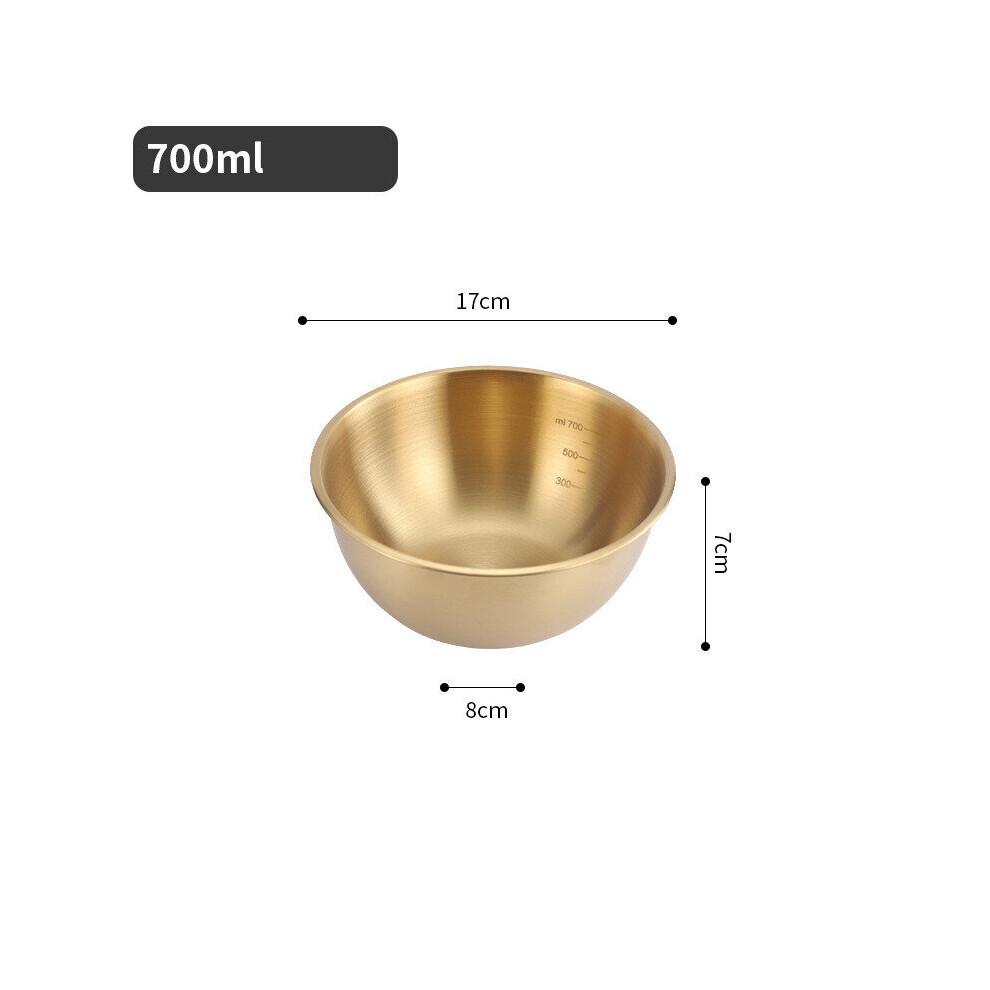 (17cm Golden) Stainless Steel Cold Noodle Bowl with Scale Metal Nesting Salad Mixing Bowls for Baking Food Storage Container Kitchen Tableware-image-OPC-PBNR62X-NEW