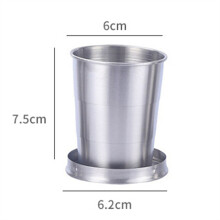 (M-150ml) Portable Stainless Steel Foldable Cup 75ml/150ml/250ml Outdoor Travel Collapsible Coffee Mug Telescopic Hiking Camping Water