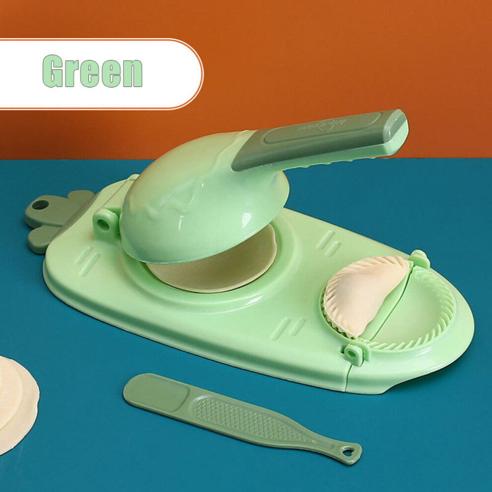 (Green) 2 In 1 Dumpling Maker Dumpling Mold Dumpling Wrapper Mould Dough Skin Pressing Molder Chinese Jiaozi Maker Set Kitchen Gadgets-image-OPC-PBNR6T9-NEW
