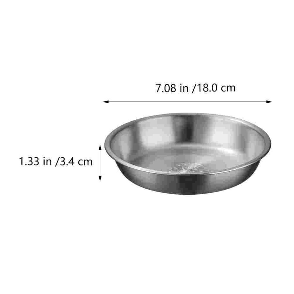 (18X18X3.4CM) Bowl Steel Stainless Bowls Serving Mixing Metal Heavy Plates Duty Plate Camping Dinner Salad Dish Feeding Fruit Dishes Soup-image-OPC-PBNR6K5-NEW