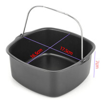 (Black 16.5x7cm) Square Silicone Cake Molds Baking Pan Tray Kitchen Pastry Bakeware Tools for Birthday Party Air Fryer Cake Mould