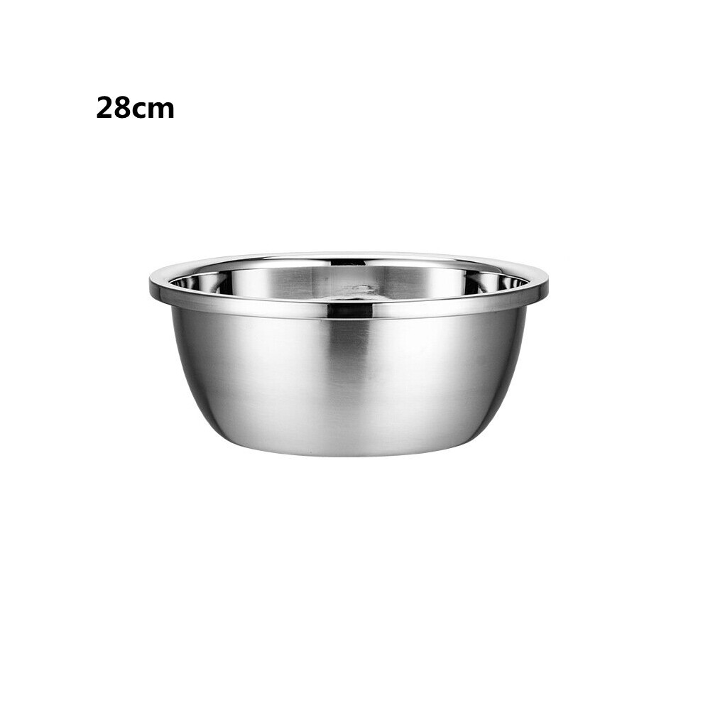 (28cm) Thicken 304 Stainless Steel Salad Egg Mixing Bowls with Lid Flour Soup Bowl European Kitchen Utensils Vegetable Fruit Basin-image-OPC-PBNR75P-NEW