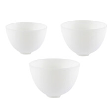 (White) 3pcs Odorless Anti-Drop Silicone Facial Mask Mixing Bowls Essential Oil Stirring Bowls Salt Sauce Sugar Butter Bowl