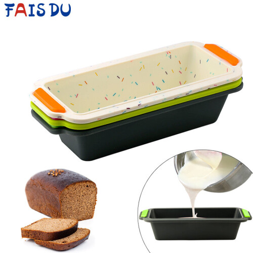 (Green) Rectangular Silicone Bread Pan Mold Toast Bread Mold Cake Tray Long Square Cake Mould Bakeware Non-stick Baking Tools 1