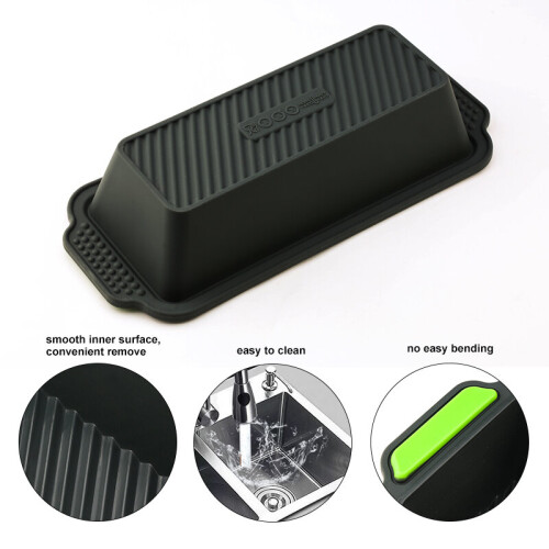 (Green) Rectangular Silicone Bread Pan Mold Toast Bread Mold Cake Tray Long Square Cake Mould Bakeware Non-stick Baking Tools 2
