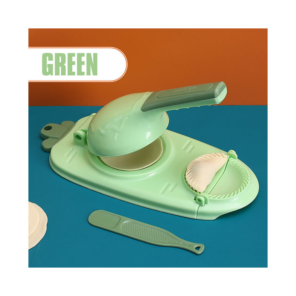 (GREEN 1PCS) 2 In 1 Dough Pressing Tool Set DIY Dumpling Maker Mould Manual Dumpling Crust Tool Dumpling Wrapper Dumpling Making Kitchen Tool-image-OPC-PBNRH9N-NEW