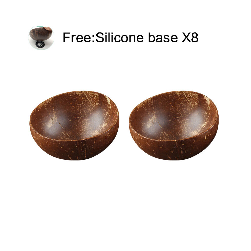 (C) Natural Coconut Bowl Protection Wooden Bowl Coconut Wood Tableware Spoon Set Coco Smoothie Coconut Kitchen Mixing Bowl Set-image-OPC-PBNRHX8-NEW