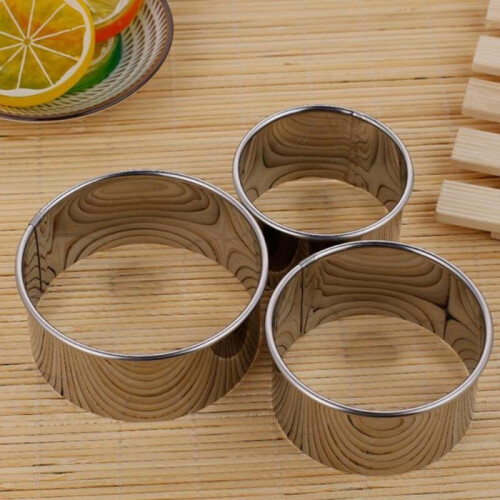 (1 set) 3pc Stainless Steel Cutter Dumplings Mold Round Cookie Pastry Wrapper Maker Device Dough Pancake Cutting Tool Kitchen Accessory 2