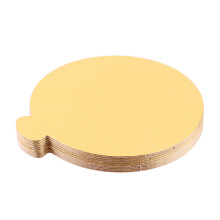 (9cm) 10Pcs 8cm/9cm Round Cake Board Mousse Pad Card Dessert Baking Pastry Display Tray Disposable Paper Cupcake Cake Gold Card Gasket