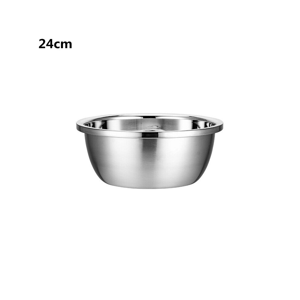 (24cm) 1 PC Stainless Steel Round Thicken Soup Bowls Salad Egg Mixing Bowl Palte for Food Storage Container Kitchen Tableware Utensils-image-OPC-PBNRMK2-NEW