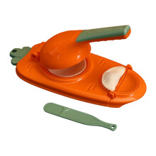 (Orange red) Dumpling Maker 2 in 1 Dough Pressing Tool Dumpling Skin Artifact Machine Easy Kitchen Manual Skin Press Mold Kitchen Accessories
