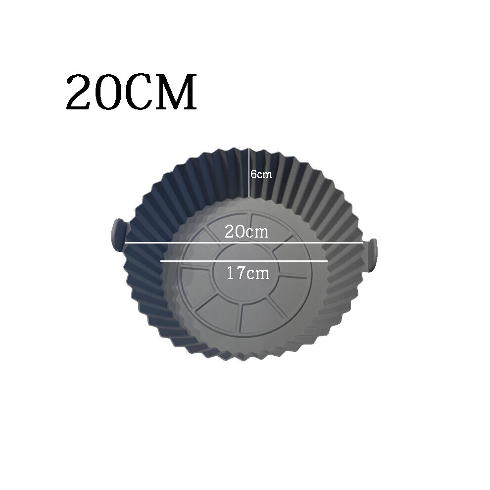 (20CM) 2Pcs Air Fryer Silicone Basket Silicone Molds for Air Fryer Pizza Fried Chicken Basket Silicone Mold Airfryer Oven Baking Tray-image-OPC-PBNRNPT-NEW