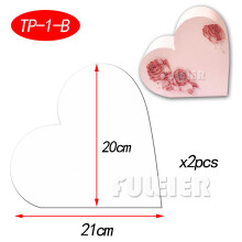 (TP-1-B) 2pcs/set Acrylic Cake Disks Transparent Art Blank Board Cake Tool Tray Stand Baking Cake Decoration Tool Baking Accessories