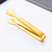 (Gold1) Vintage Rose Relief Stainless Steel Ice Cube Clips Sugar Tongs Food Clips Kitchen Serving Tong Barware Accessories