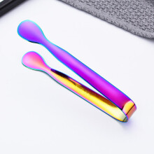 (Multicolor) Vintage Rose Relief Stainless Steel Ice Cube Clips Sugar Tongs Food Clips Kitchen Serving Tong Barware Accessories