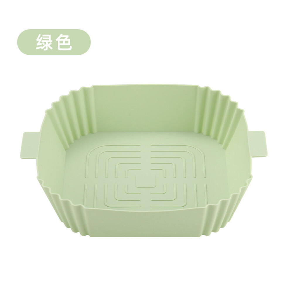 (B Green) Air Fryer Silicone Grill Pan Thickened Silicone Baking Tray High Temperature Electric Oven Microwave Oven Air Fryer Accessories