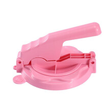(Pink) Dumpling Press Maker Skin Presser Wrapper Pressing Dough Mold Tool Bun Manual Pancakes Sugar Making Ravioli Tortillas Corn Small