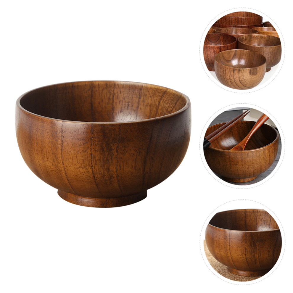 (9x9x6.5cm) Bowl Salad Bowls Serving Wood Wooden Fruits Dish Dessert Mixing Appetizer Snacks Pasta Ice Cream Decorative Fruit Soup Rice-image-OPC-PBNRSRP-NEW