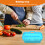(Red) 2pcs Air Fryers Oven Baking Tray Rectangular Shaped Silicone Pizza Basket Mat Foldable Replacement with Handle Kitchen Tools 3