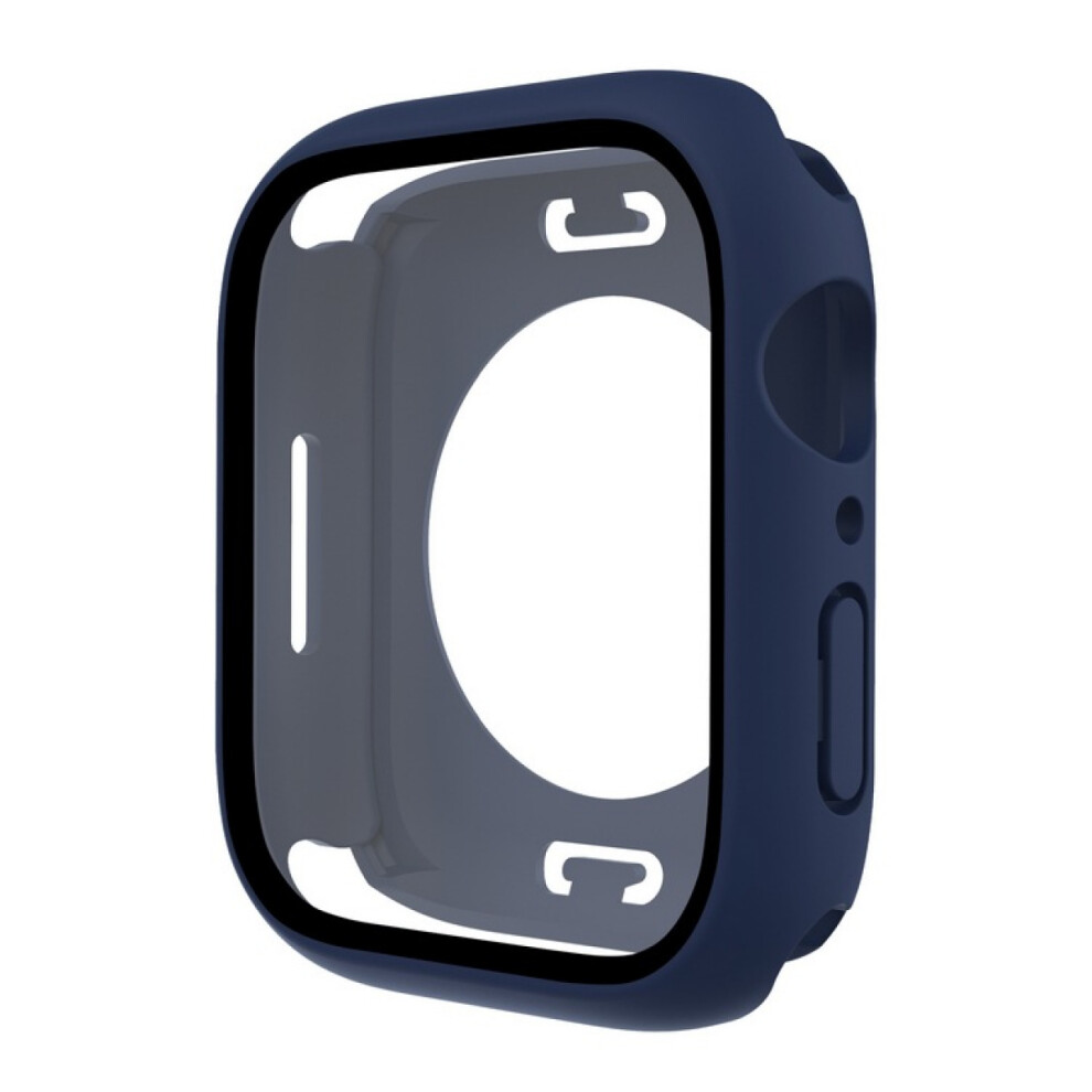 (2 in 1) for Waterproof Apple Watch Screen Protector Case Series 7/8 PC Face Cover Built-in Tempered Glass Film Front & Back Bumper
