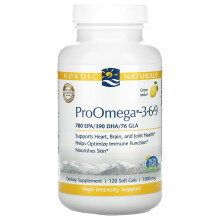 Nordic Naturals, ProOmega 3-6-9, Citroen, 1,000 mg, 120 Zachte Gelcapsules (500 mg per Kapsule)