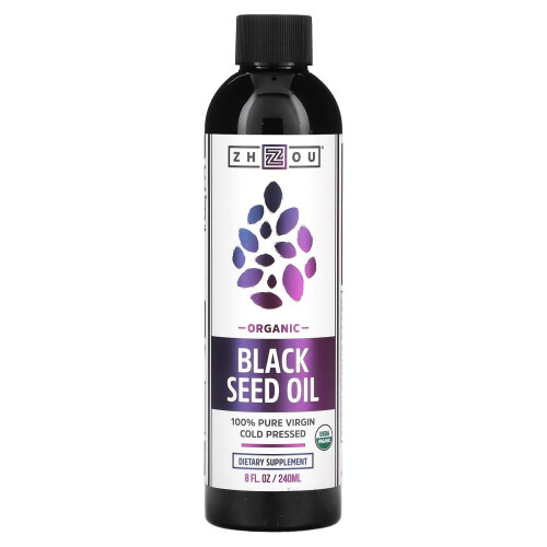 Zhou Nutrition, Οργανική Μαύρη Σπάνια Οίνου, Ψυχρή Πίεση, 8 fl oz (240 ml)