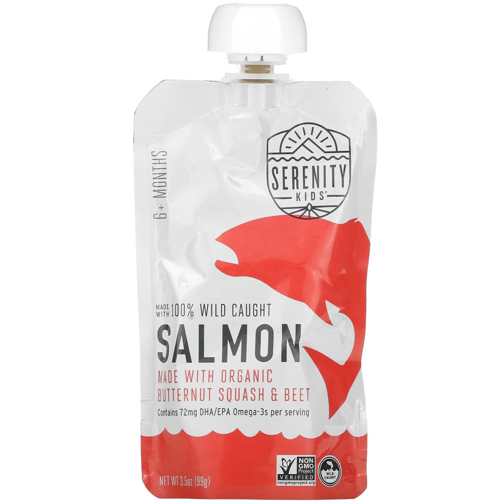 Photos - Baby Food Serenity Kids, Salmon with Organic Butternut Squash & Beet, 6+ Months, 3.5 oz SRN-00037(99 g)