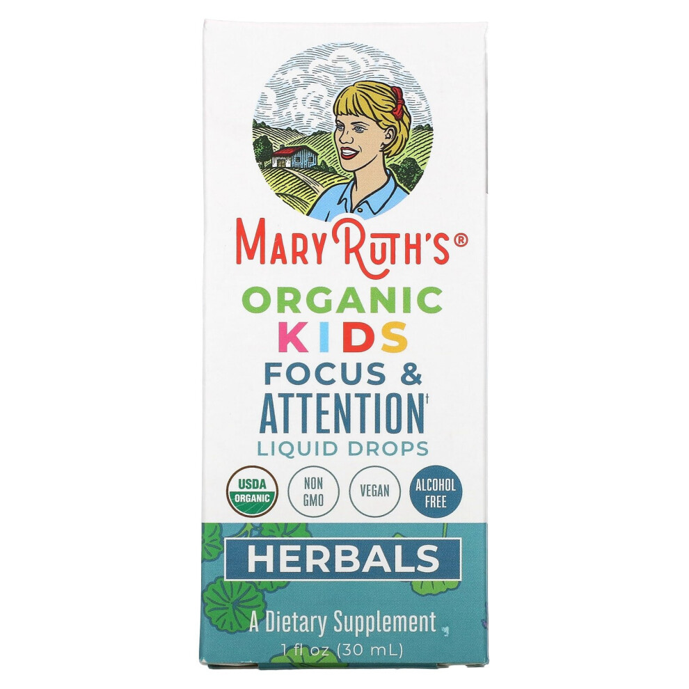 Maryruth Organics , Herbals, Organic Kids Focus & Attention Liquid Drops, 1 Fl Oz (30 Ml)