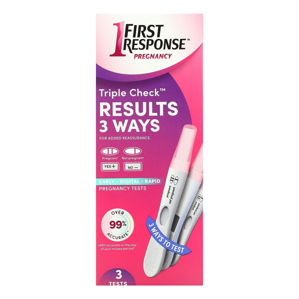 First Response, Triple Check Pregnancy Tests, 3 Tests