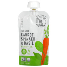 Serenity Kids, Organic Carrots, Spinach & Basil with Olive Oil, 6+ Months, 3.5 oz (99 g)