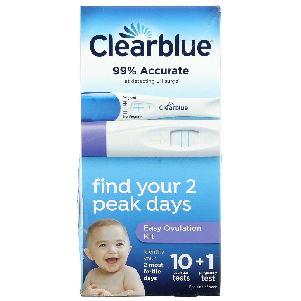 Clearblue, Easy Ovulation Kit, 10 Ovulation Tests + 1 Pregnancy Test