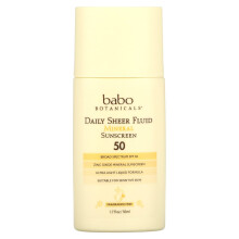 Babo Botanicals, Daglig Sjær Mineral Solbriller Fluid, SPF 50, Parfume Frit, 1,7 fl oz (50 ml)